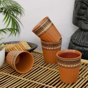 Tazas de Té de Terracota de Arcilla de Lujo Hechas a Mano con Nuevo Diseño, Tazas Ecológicas para Café, Lassi, Kulfi, Postres Dulces, Capacidad de 250 ml - Product Image 4