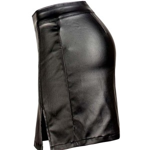 กระโปรงคลุมเข่าหนังเทียมเอวสูงสำหรับผู้หญิงกระโปรงพียูหรูหราระบายอากาศแบบลำลองสินค้าออกใหม่สำหรับ2025 - Product Image 2