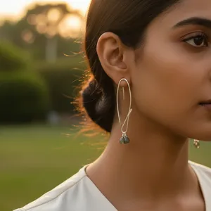 ต่างหูเงินแท้ 925 รูปหยดน้ำ ประดับพลอย สำหรับผู้หญิง เครื่องประดับแฟชั่น ของขวัญ - Product Image 2