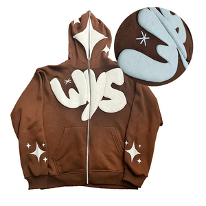 Sweat à capuche personnalisé de haute qualité 100% coton 500 g/m² Sweat à capuche unisexe imprimé en 3D Sweat à capuche en relief avec logo personnalisé et design unique - Product Image 4