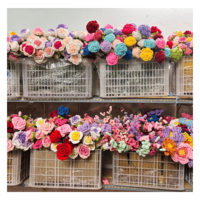 Flores de Hilo de Ganchillo Hechas a Mano para Arreglos Florales, Decoración de Interiores, Empaque Creativo - Regreso a Clases, Día de la Madre