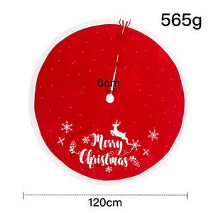 ผ้าคลุมฐานต้นคริสต์มาสทรงกลมแบบนุ่ม ซักได้ ใช้ซ้ำได้ สำหรับตกแต่งบ้านในเทศกาลวันหยุด เป็นมิตรกับสิ่งแวดล้อม ผลิตจากโรงงาน - Product Image 6