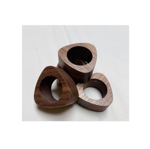 Elegant handcrafted wooden napkin rings set for stylish dining <b>tables</b> festive <b>occasions</b> weddings hotels restaurants and homes - Product Image 1