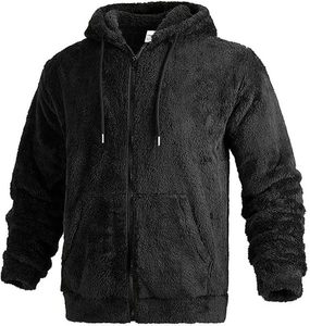Veste d'hiver pour homme avec capuche en fausse fourrure longue veste rembourrée finie - Product Image 1