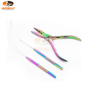 Kit de Extensiones de Cabello Multicolor Arcoíris, Alicates de Acero Inoxidable, Juego de Herramientas de Aguja de Bucle, Micro Link para Peinado de Cabello, Comercial - Product Image 1