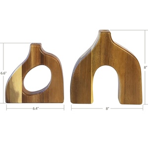 Vases en bois d'acacia antidérapants de qualité supérieure, design moderne, forme personnalisable, vase de table pour la Saint-Valentin, maison, jardin - Product Image 3