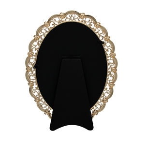 Gold Oval Vintage Elegance <b>Photo</b> <b>Frame</b> <b>6</b>" <b>X</b> <b>8</b>" Made of Durable Zinc Alloy Metal Hollow Carved Floral Pattern - Product Image 3