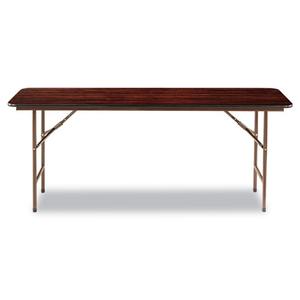 Alera FT727218MY Mesa plegable rectangular de madera de caoba de 71,88 pulgadas. Ancho x 17.75 pulgadas D x 29.13 pulgadas Función Plegable H - Product Image 5