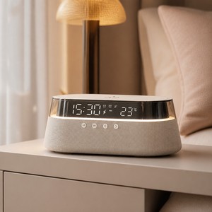 Enceinte intelligente Crazy Lone BT 5.3 - Sortie haute fidélité 15W, charge sans fil, réveil, <span class=keywords><strong>radio</strong></span> de bureau rétro pour la maison et le bureau - Product Image 1