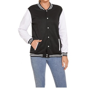 OEM Manufacturer Chenille Embroidery Genuine Leather Print Street Wear Baseball Coat for Womens <b>jackets</b> Bomber Varsity genuine - Product Image 1