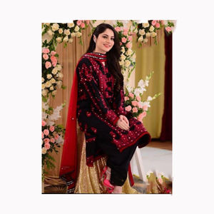 ชุดผ้าไหมปากีสถานปักลายสำหรับปาร์ตี้ยาวคอลเลกชั่นฤดูร้อน - Product Image 2