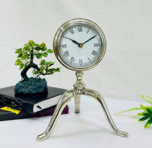 Reloj de mesa de aluminio y acero para estudio en casa, sala de estar y oficina, reloj de mesita de noche, regalo, reloj de mesita de noche de 10,5 pulgadas | - Product Image 6