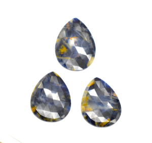 หินอัญมณีธรรมชาติเจียระไนเหลี่ยมเพชรพลอยแซฟไฟร์พลอยเจียระไนแบบเหลี่ยมเพชรพลอยแซฟไฟร์แบบแบนด้านหลังสำหรับทำเครื่องประดับ - Product Image 2