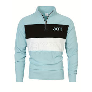Pull à demi-fermeture éclair pour homme Haut d'entraînement de gym avec logo personnalisé Vêtements de sport en gros Haut à demi-fermeture éclair - Product Image 1