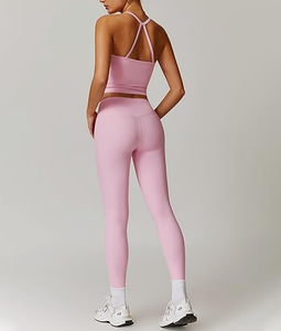Conjunto de Yoga Ligero para Mujer Más Vendido, Impresión Personalizada de Alta Calidad, Ropa Deportiva Transpirable, Diseño Sólido, Conjunto de 2 Piezas Corto - Product Image 3