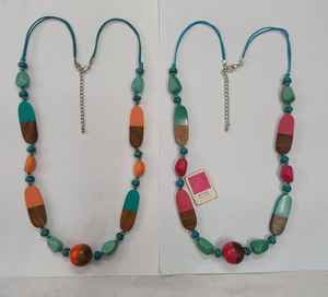 Collar de plata de estilo clásico para mujer con cuentas de resina Cadena de eslabones de calidad Fiestas DE BODA Compromisos por Artesanías de media luna - Product Image 1