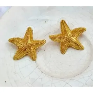 Pendientes Geométricos de Latón Chapado en Oro Hechos a Mano para Mujer, Regalo Moderno para Fiestas - Product Image 2
