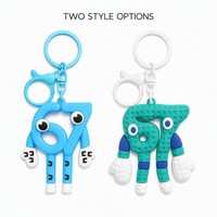 Porte-clés en silicone en forme de chiffre, porte-clés mathématique, dessin animé, pendentif en caoutchouc souple pour enfants, étudiants, cadeau, vente en gros, OEM