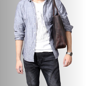 Genuine <b>Leather</b> Tote <b>Bag</b> for <b>Men</b> & Women Large Capacity Multi-functional Zipper Closure <b>Shoulder</b> <b>Bag</b> with Customizable Colors - Product Image 5