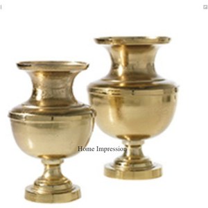 Juego de 2 decoraciones de boda de alta calidad chapadas en oro de alta calidad y centro de mesa, jarrón de trompeta, suministros de la India - Product Image 1