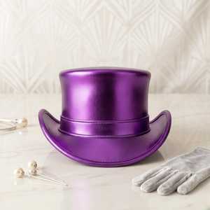 Sombrero de copa Steampunk verde metálico hecho a mano de primera calidad, accesorio de disfraz de lujo para el Día de San Patricio. - Product Image 3