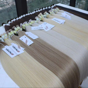 Venta caliente 100% Extensiones de cabello humano Rubio vietnamita virgen para mujeres Extensiones de cabello súper doble dibujado Producto de belleza a granel - Product Image 1