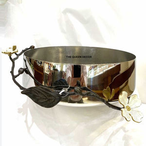 Bol à salade en céramique de style corail, utilisation domestique japonaise, promotionnel, plaqué argent nickel, décoratif, en aluminium métallique - Product Image 2