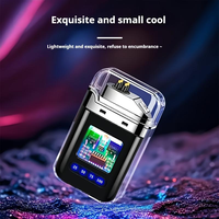 Briquet électronique coupe-vent à double arc, rechargeable par USB, compact et portable avec indicateur LED
