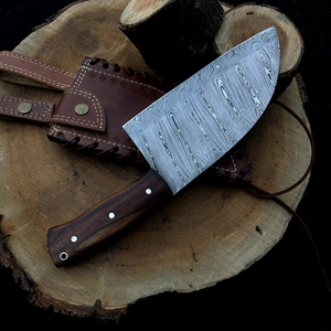 Cuchilla de acero de Damasco hecha a mano, afilada y resistente, cuchillo de espiga completa, cuchillo picador forjado a mano para cortar carne, personalizado - Product Image 3