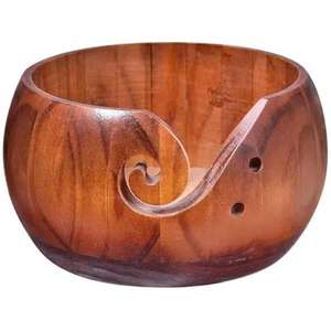 Cuenco de hilo de palisandro personalizado ecológico, soporte grande de madera pulida con diseño de patrón grabado Lightning Burn DE LA India - Product Image 1