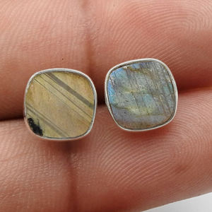 Haute qualité 925 argent Sterling Labradorite boucles d'oreilles classique conception religieuse lunette réglage mariages en gros bas prix - Product Image 2