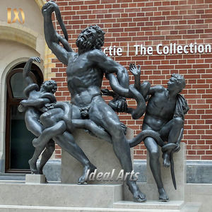 Célèbre coulée grand extérieur cuivre classique ancien <span class=keywords><strong>grec</strong></span> <span class=keywords><strong>nu</strong></span> homme Bronze Laocoon et ses fils Statue Sculpture - Product Image 4