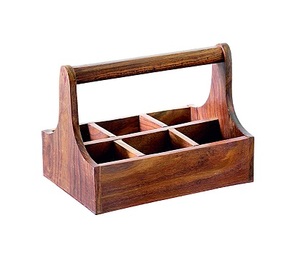 Estante de almacenamiento de cocina de gran oferta con cubiertos de madera y soporte para vasos de cerveza y vino, utensilios de Caddy de papel tisú - Product Image 4