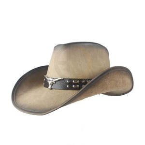 Sombrero de cuero de vaquero unisex de calidad superior hecho en Pakistán con etiqueta privada para hombre - Product Image 5