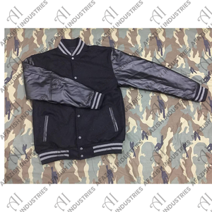 Chaquetas universitarias bordadas con estampado personalizado de alta calidad con cuello levantado Diseño de letras de invierno Ajuste de gran tamaño - Product Image 4