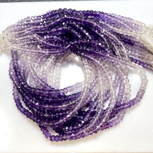 Perles de pierre précieuse améthyste violette en forme de rondelle à facettes en gros Perles de pierre naturelle - Product Image 5