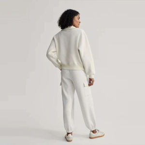 Veste polaire mi-zippée douce et moelleuse pour femmes, design tendance et confortable pour le temps froid - Product Image 3