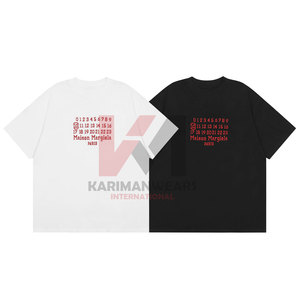 Camisetas holgadas con logotipo de dígitos para hombre, camiseta informal de algodón puro 100%, ropa urbana de manga corta para hombre, camiseta gráfica transpirable - Product Image 1