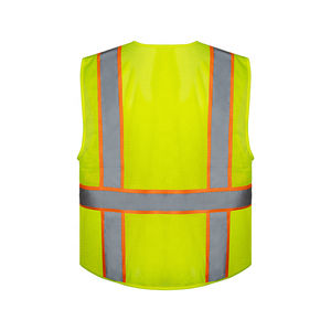 Ansi Class 2เสื้อกั๊กสะท้อนแสง2สีสีเหลือง, เสื้อกั๊กตาข่ายระบายอากาศได้เทปสะท้อนแสง2นิ้วมีซิปปิดปรับแต่งโลโก้ได้ - Product Image 5
