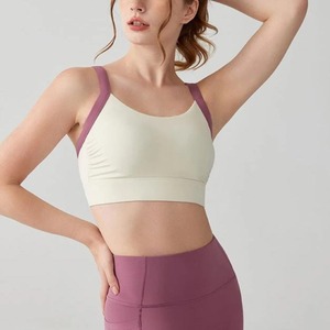 Soutien-gorge de sport réversible grande taille pour femmes Compression sans couture légère extensible dans les quatre sens respirant haute couleur unie avant chaud - Product Image 2