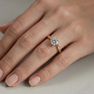แหวนเพชรทรงกลมเจียระไนแบบบริลเลียนท์ ทองคำขาว 18K สำหรับผู้หญิง ได้รับการรับรองจาก IGI ระดับความสะอาด F VVS2 สไตล์คลาสสิก เหมาะเป็นของขวัญสำหรับการหมั้นหมาย - Product Image 3