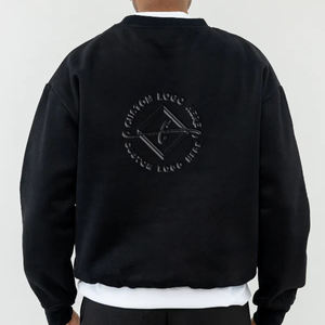 Custom Puff Print Sweatshirt Cotton <b>French</b> Terry Faded Boxy Distressed Vintage Acid Wash Sweatshirts Men - Product Image 4