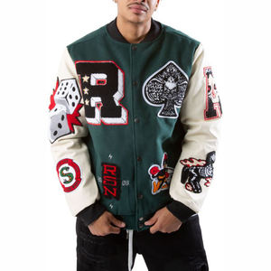 Fabricant de vestes d'université imprimées épaisses personnalisées pour hommes Vestes d'université à col montant pour le rembourrage de baseball d'hiver - Product Image 2