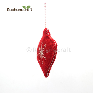 Ornement de flocon de neige en feutre fait à la main pour décor d'hiver Décorations de Noël uniques - Product Image 5