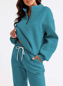 Chándal transpirable para mujer, pantalones de chándal de secado rápido, conjunto de Joggers, ropa atlética Unisex, sudaderas con capucha de lana de algodón 360G, traje OEM - Product Image 2