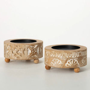 Soporte de vela de pilar de madera hecho a mano de tamaño personalizado HHO para decoración de iluminación del hogar Material de PC de nuevo estilo de diseño - Product Image 3