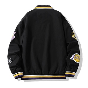 Wholesale OEM High Quality 2026 Trend Boxy <b>bomber</b> <b>Jacket</b> Leather Men's <b>Jackets</b> with Applique Custom Embroidery Chenille <b>Vintage</b> - Product Image 6