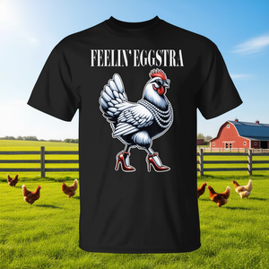 T-shirt a maniche corte con stampa di polli e uova, vita in fattoria, girocollo unisex per adulti, grafica con animali del campagna - Product Image 3