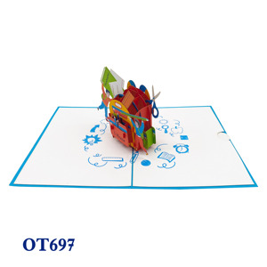 Best-seller Retour à l'école 3D Pop Card pour la conception personnalisée Artisanat en papier Vente en gros du Vietnam pour les cadeaux de Noël Tendance - Product Image 2