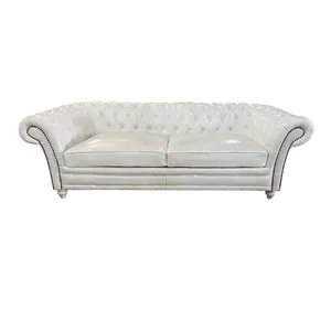 Canapé Chesterfield en cuir de buffle véritable ensemble Chesterfield canapé salon canapés ensemble en cuir canapé ensemble salon canapé - Product Image 5